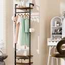 YMYNY Coat Rack Wall Mounted, 70.87H Clothes Garment Rack, Freestanding Tall Closet Organizer,Industrial Clothes Stand for Entryway Hallway Bedroom Rustic Brown UHGR003H