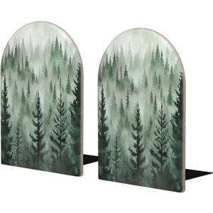 Green Tree Bookends Decorative Book Ends for Shelves Heavy Books Holder Organizer Non-Slip Desk Book End for Kids Room Office School Kitchen Home Desktop Decor 1 Pairs