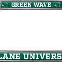 Tulane University Green Wave Logo Full Size Standard License Plate Metal Frame