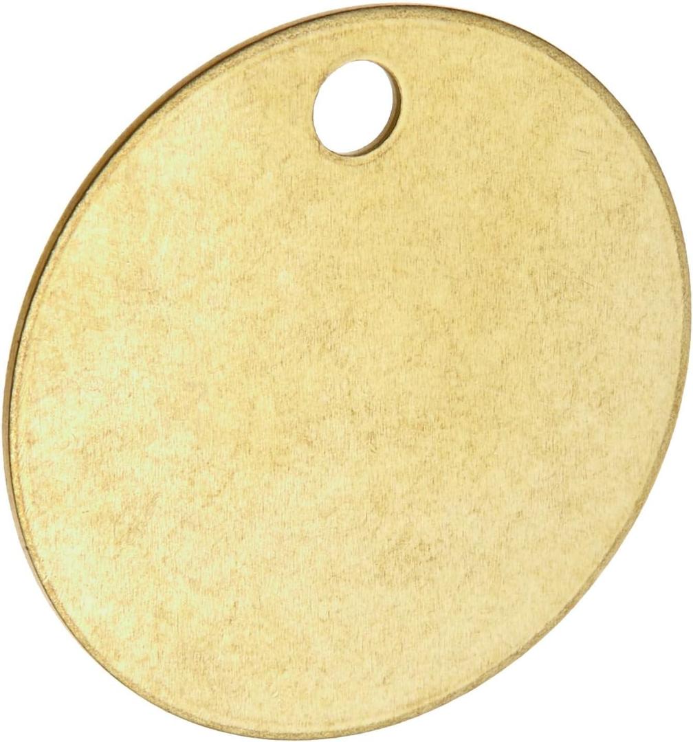 Brady Blank Valve Tags - Round Brass Tags, 1-1/2" Diameter, B-907 - 23210 , 25 count (pack of 1)