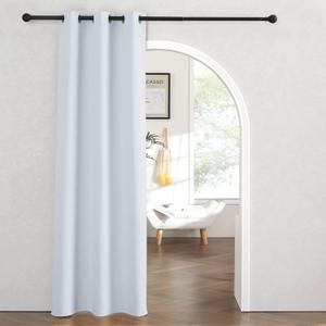 RYB Home Blackout Curtains Thermal Insulating Privacy Temporary Door Curtains for Bedroom Closet Doorway Accordion Door Interior Living Room Kids Nursery Dining, Wide 60 x Long 90 inch, Greyish White