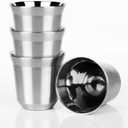 75mL (2.5 Ounce) Stainless Steel Espresso Cups - 4 Pack Double Wall Insulated Cups Demitasse Cups Coffee Cup For Drinking, Drinking Coffee, Drinking Beverages