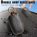 for Ford Key Fob Cover, Compatible with Bronco Explorer F150 Mustang Escape Edge Expedition Fusion Ranger for Lincoln Car Key Fob Chain 5 Button Smart Remote Car Leather Key Protector/Black