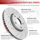 Front & Rear Drilled Slotted Rotors and Ceramic Disc Brake Pads Kit for Chevy Malibu 2016 2017 2018 2019 With Manual Parking Brake