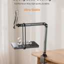 TELESIN Magnetic Phone Holder for Desk and Bed - Strong Magnetic - Tablet Stand Holder with Long Arm - 360 Freely Adjustable Rotation Base - Upgraded Silicone Clamp for iPhone, Android & IPad Series