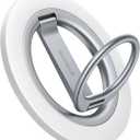 Lamicall Magnetic Phone Ring Grip Stand - [Stable Dual-Hinge] Ring Kickstand 360 Rotation Finger Holder [Super Magnet] Ring Grip, for MagSafe Accessories for iPhone 17 16 15 14 Pro Max, White