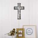 HIWGGSP 6.5" x 10" cross wall decor - Trees - Christian Wooden Cross, tabletop & wall decoration, suitable for farmhouses, homes, Easter, indoor and outdoor hanging decoration (1 PCS) - A04