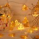 Retisee 20 FT Diwali String Lights 40 LED Diya Happy Diwali Decorations Indian Window String Lights for Wall Window Indoor Outdoor Bedroom Decoration(Flame Shaped) Gold
