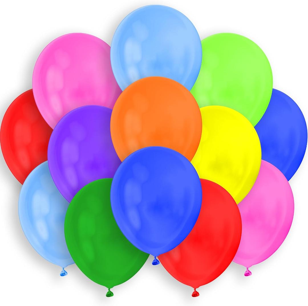 | 100 Biodegradable Latex Balloons 9 Inch | Assorted Rainbow Colors | Perfect For Birthdays, Parties, Weddings & Events | Air, Helium Or Water Fill | Eco-friendly & Durable