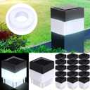20 Pack Solar Fence Post Cap Lights 2 x 2 Inches Solar Fence Post Caps Lights for Garden, Street, Gazebos, Street Wall(White)