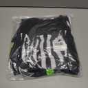 IBAKOM Women Cow Print Halloween Dress with Headpiece Bow Tie Red Plaid Puffy Sleeve Suspender Milk Maid Overall Dress (Black, S)