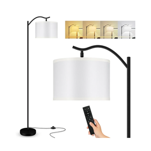 BoostArea Floor Lamp for Living Room,Arc Floor Lamp with Remote Control,Stepless Dimmable Brightness & Colors Temperature 2700k-6500k,Modern Standing Lamp for Bedroom Study Room Office,White