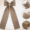 Daifunli 20 x 47 Inches Extra Large Christmas Burlap Bow Giant Christmas Tree Topper Bow Decoration with Long Streamers Ribbon Rustic Wall Decor for Home Xmas Holiday Birthday Wedding Party Decor