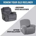 H.VERSAILTEX Super Stretch Recliner Cover Recliner Couch Covers Recliner Chair Cover Form Fitted Non Slip Reclining Slipcovers for Standard Large Recliner, Soft Thick (1 Pack, Dove)