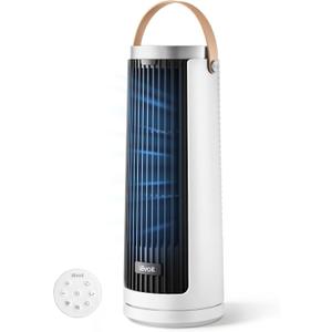 LEVOIT Tower Fan for Bedroom, 20dB Quiet Desk Fan with 23ft/s, Portable & Easy to Carry, 3-Angle & 4-Speed Mini Oscillating Fan, DC Motor, Bladeless, Remoter, 12H Timer, for Home, Room, Office, White, 2026 upgraded Mini