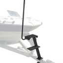 Boat Trailer Step, Heavy Duty Steel 2 Steps Ladder for Boat Trailer Tongue with Left or Right Adjustable Handrail, 450lbs Capacity, Black
