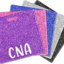 Lyrow 5 Pcs CNA Badge Holder in 5 Glitter Colors Retractable ID Name Identification Badge Nurse Nursing Accessories Reel Holder Gifts for Nurse Doctor Hospital Worker