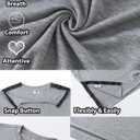 Women's Post Shoulder Surgery Tear Away Shirt Short Sleeve Side Snap Chemo Port Postpartum Shirts Adaptive Clothing (Gray, S)
