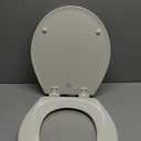 Bemis 500EC Durable Wood Toilet Seat with Easy Clean Hinges, Made in USA, Round, Biscuit