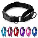 JOOCPUP Martingale Collar for Dogs, Adjustable Soft Nylon Dog Collars with Special Design Cute Patterns (Black, L (1" x 19"-26"))