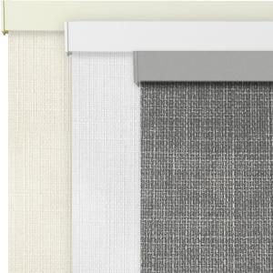 AOSKY Linen Roller Blinds Shades for Indoor Windows Pull Down Cordless Blackout Black Out Window Shade 35 Inch Blinds for Home, Dark Grey