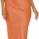 2026 Satin One Shoulder Maxi Dress for Women Summer Silk Formal Elegant Backless Ruffle Sleeveless Wedding Guest Dresses, Large