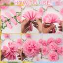 OBBOLO 3D Hanging Butterfly Decorations, Colorful Butterfly Birthday Party Decorations with Tissue Pompom Garland, 6 Pcs Paper Hanging Decorations for Girls, Women, Flower Garden Party Dcor