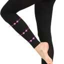 20-30 mmHg Graduated Compression Pantyhose for Women, Footless High Waist Support Compression Tights & Leggings for Swelling Relief, Circulation Boost & Travel Comfort, Black, Large