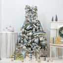 Navy Blue Velvet Wired Christmas Ribbon 2.5 Inch Blue and Gold Holiday Ribbon  10-Yards Roll for Tree Decorations, Gift Wrapping, Wreaths, and DIY Crafts