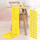 12 Pack Lemon Yellow Cheesecloth Table Runner 21.5×120 Inch