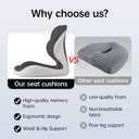 L-Shaped Memory Foam Seat Cushion with Lumbar Support and Cutout