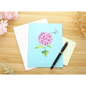 Liif Hydrangea Blossoms Butterfly 3D Greeting Pop Up Mother's Day Card, Spring, Summer, Anniversary, Fathers Day, Get Well, Thinking Of You,With Message Note & Envelop,Large Size 8x6 Inch Pack of 2