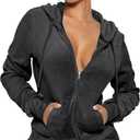 yidengymx Womens 2 Piece Velour Tracksuit Two Piece Soft Velvet Hooded Outfits for Women (Black, XS)