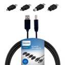 Philips 6' USB 2.0 Universal Kit with USB-C - Black: Male to Female Connection Cable