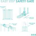 Regalo Safety 29-38.5" Baby Gate for Doorways & Bottom of Stairs, Pressure Mounted Baby Gate with Door for Babies, Toddlers & Pets, Tested & Safe for 30 Years, American Designed, American Owned, White
