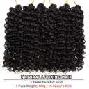 GoGo Curl Curly Crochet Hair for Women Water Wave Crochet Hair Deep Wave Braiding Hair Bohemian Crochet Braids Synthetic Hair Extensions (18 inch(Pack of 6), 1B Natural Black)