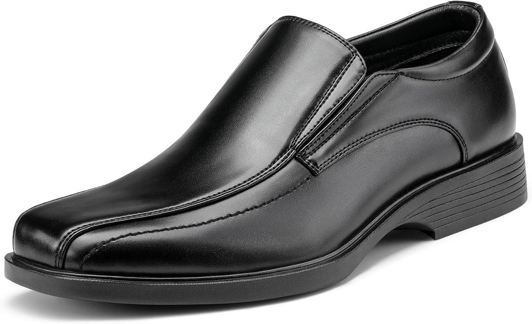 Bruno Marc Men's Square Toe Dress Loafers Shoes Classic Formal Slip Ons Wide Fit Business Formal Office Wedding Church Dail, 10.5W