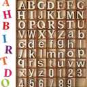 Blulu 248 Pcs 1 Inch Wood Alphabet Letters Numbers Blank Unfinished Wooden Letters Numbers for Crafts with Rustic Storage Tray for Spelling Learning Education Back to School Gifts(Wood Color)