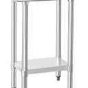 HARDURA Stainless Steel Commercial Work Table Prep Work Metal Table 1424 Inches with Undershelf and 2" Backsplash Heavy Duty NSF 430 for Kitchen Food Prep