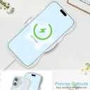 Aitipy for iPhone 16 Plus Case, Wavy Frame Cute Ribbon Bowknot Pattern Aesthetic Transparent Back Soft TPU Shockproof Phone Case for Women Girls, Blue