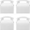 Oletx 30-Pack White Party Favor Treat Boxes, Goodie Gable Paper Gift Boxes with Handles. Perfect for Wedding, Birthday, Graduation, Babyshower.