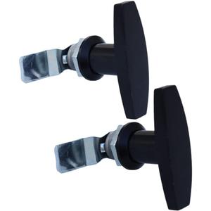 2Pcs T Handle Lock Cam Lock Swing Knob for Drawer Cabinet Door Lock Electrical Panel Door Latches keyless Locking Device Black
