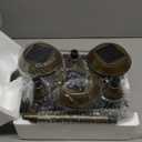 XMCOSY+ Solar Lights Outdoor 10/25 LM LED with 2 Lighting Modes, Solar Garden Lights Glass and Metal, IP65 Waterproof Solar Powered for Yard Pathway Walkway Driveway Patio (6 Pack, Warm White) (Bronze)