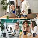 Berglander Black Plastic Coffee Mugs Set of 8, Plastic Cups with Handles 15oz, Reusable Water Cup, Easy to Carry, Great for Home, Garden, Picnic, Camping, Outdoor