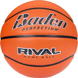 Baden Rival Basketball High-Performance Indoor Ball Durable Composite Cover Official Size 6 & 7 (Orange)