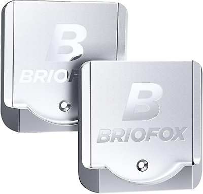 BRIOFOX Shower Curtain Rod Holder【Upgrade Design】3M Adhesive | Heat Resistant | Waterproof | Max Load 60 lbs Shower Rod Retainer for Wall, 2 Pack(Rod Not Included) Silver