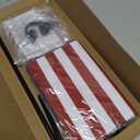 TOPFLAGS Garden Flag Stand with American Flag Garden Flag Heavy Duty Metal Yard Flag Holder Pole Stake Small Flag Stands for Garden Flags 12 x 18 with Clips and Stopper