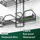 Sewulidon Stainless Steel Hanging Shower Caddy for Handheld Shower Heads,Adjustable Height Extra Long Bathroom Shower Organizer Hanger Rack with Hooks,Soap Holder