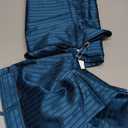 Lonxu Silk Satin Womens Pajama Sets Button Down Sleepwear Loungewear XL (Peacock Small Striped)