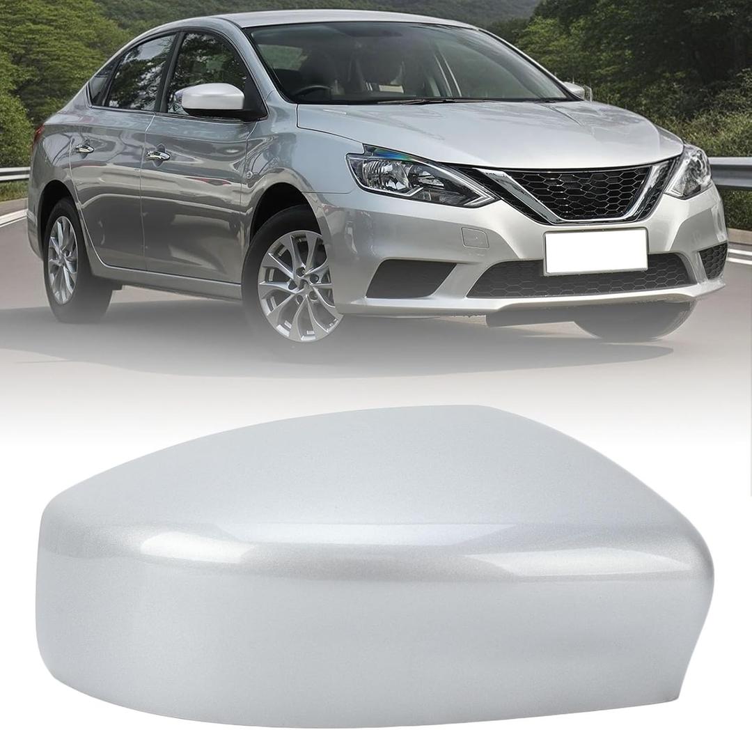 Right Passenger Side Mirror Cover Caps for Nissan Sentra 2013 2014 2015 2016 2017 2018 2019 Mirror Cap Without Light (Light Silver)